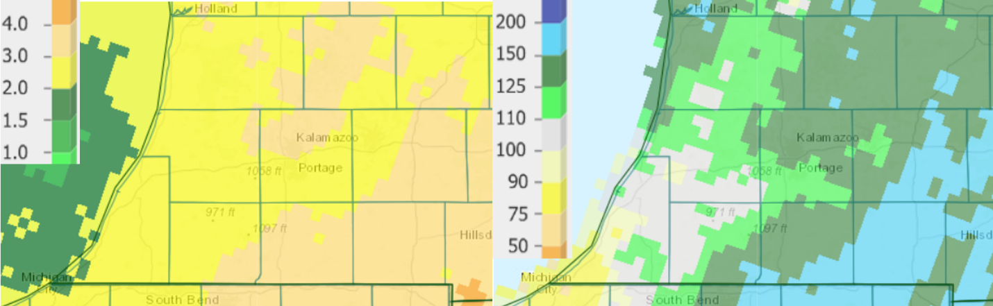 Precipitation totals map.